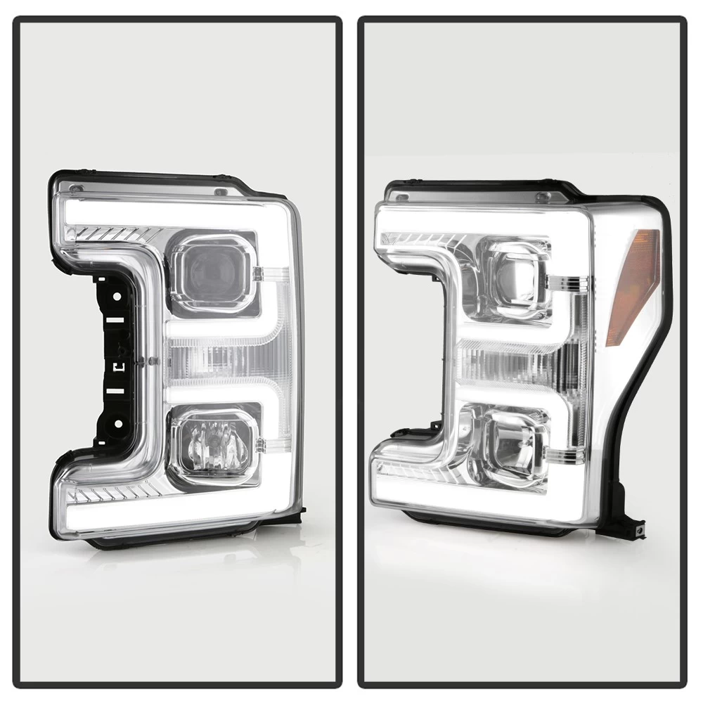 2017-2019 Ford F250 F350 SD Chrome Dual LED Tube Projector Headlights 7 2017-2019 Ford F250 F350 SD Chrome Dual LED Tube Projector Headlights - Image 5