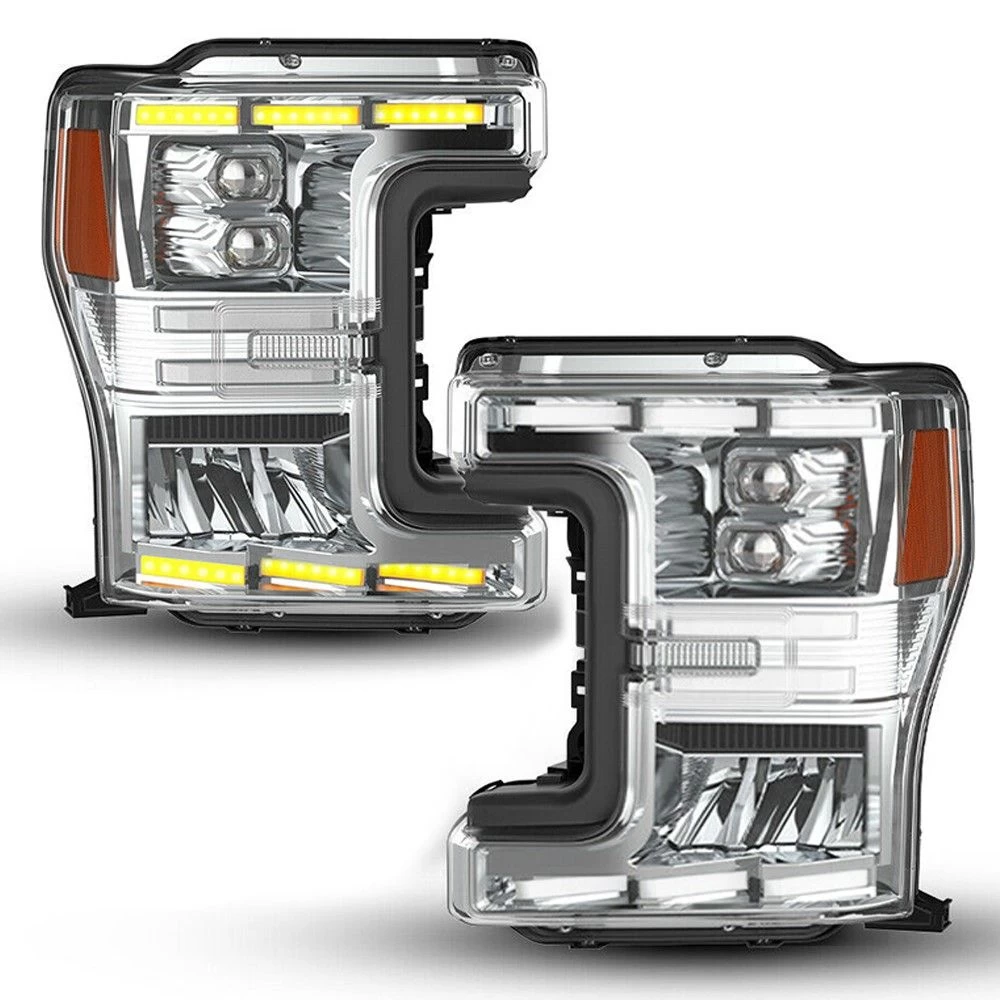 2017-2020 Ford F250-F550 Dynamic LED DRL + Turn Signal Headlights - Chrome Housing 3 2017-2020 Ford F250-F550 Dynamic LED DRL + Turn Signal Headlights - Chrome Housing