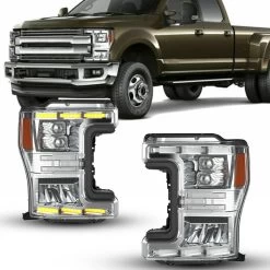2017-2020 Ford F250-F550 Dynamic LED DRL + Turn Signal Headlights - Chrome Housing 18 2017-2020 Ford F250-F550 Dynamic LED DRL + Turn Signal Headlights - Chrome Housing -Professional Auto Parts Store 2017 2020 ford f250 f550 dynamic led drl turn signal headlights chrome housing 98