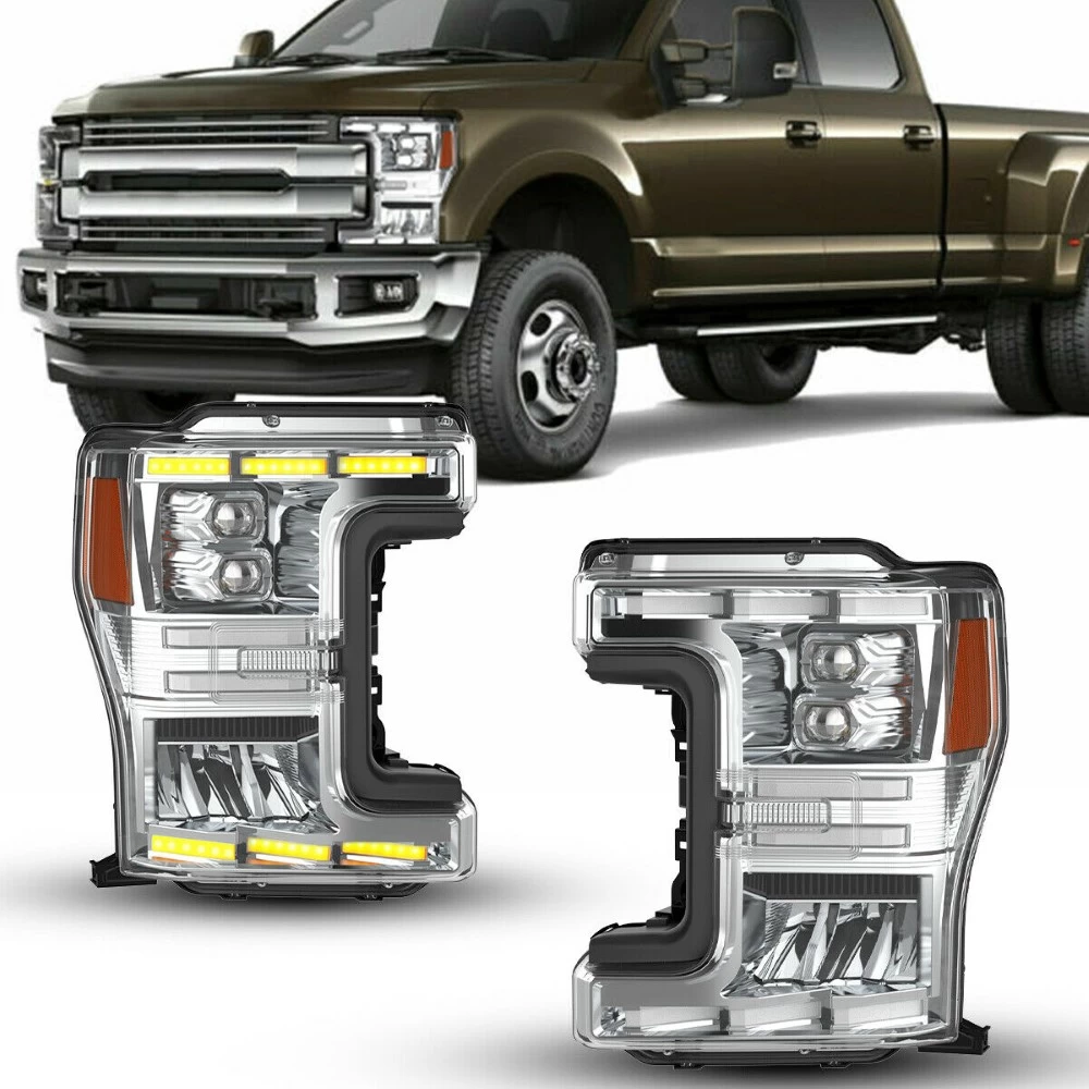 2017-2020 Ford F250-F550 Dynamic LED DRL + Turn Signal Headlights - Chrome Housing 10 2017-2020 Ford F250-F550 Dynamic LED DRL + Turn Signal Headlights - Chrome Housing - Image 8