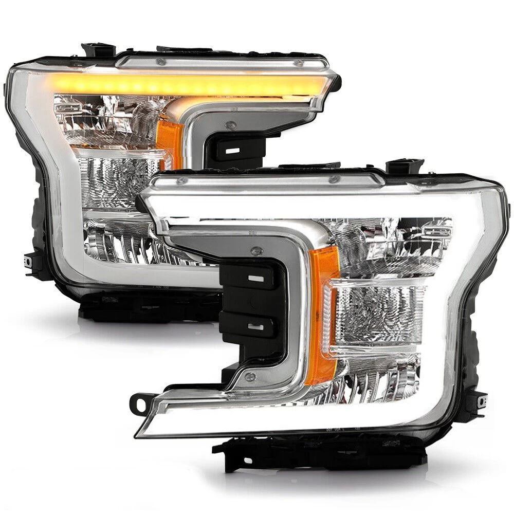 Spyder 2018-2020 Ford F150 LED Tube Switchback Signal Headlights - Chrome Housing 3 Spyder 2018-2020 Ford F150 LED Tube Switchback Signal Headlights - Chrome Housing