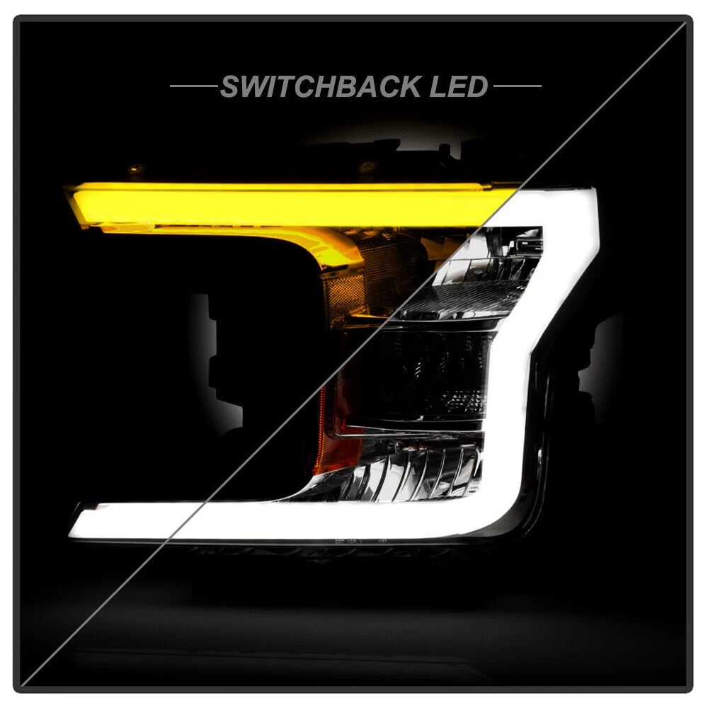 Spyder 2018-2020 Ford F150 LED Tube Switchback Signal Headlights - Chrome Housing 8 Spyder 2018-2020 Ford F150 LED Tube Switchback Signal Headlights - Chrome Housing - Image 6