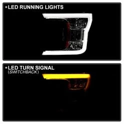 Spyder 2018-2020 Ford F150 LED Tube Switchback Signal Headlights - Chrome Housing 18 Spyder 2018-2020 Ford F150 LED Tube Switchback Signal Headlights - Chrome Housing -Professional Auto Parts Store 2018 2020 ford f150 led tube switchback signal headlights chrome housing 96