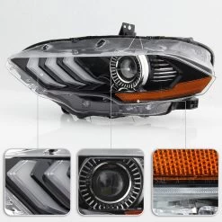 2018-2020 Ford Mustang Factory LED Projector W/ DRL Tube Headlights - Black -Professional Auto Parts Store 2018 2020 ford mustang factory led projector w drl tube headlights black 59