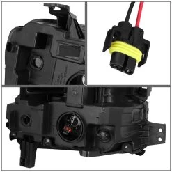 DNA 2019-2022 Chevy Silverado 1500 [Halogen Model] Projector Headlights - Black / Clear -Professional Auto Parts Store 2019 2020 chevy silverado 1500 halogen model projector headlights black clear 93