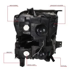 2019-2022 Chevrolet Silverado 1500 Quad-Projector Headlights W/ LED Bar - Black Housing Amber Side Marker -Professional Auto Parts Store 2019 2022 chevrolet silverado 1500 quad projector headlights w led bar black housing amber side marker 102