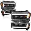 2019-2022 Chevrolet Silverado 1500 Quad-Projector Headlights W/ LED Bar - Black Housing Amber Side Marker -Professional Auto Parts Store 2019 2022 chevrolet silverado 1500 quad projector headlights w led bar black housing amber side marker 81