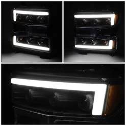 2019-2022 Chevrolet Silverado 1500 Quad-Projector Headlights W/ LED Bar - Black Housing Amber Side Marker -Professional Auto Parts Store 2019 2022 chevrolet silverado 1500 quad projector headlights w led bar black housing amber side marker 87