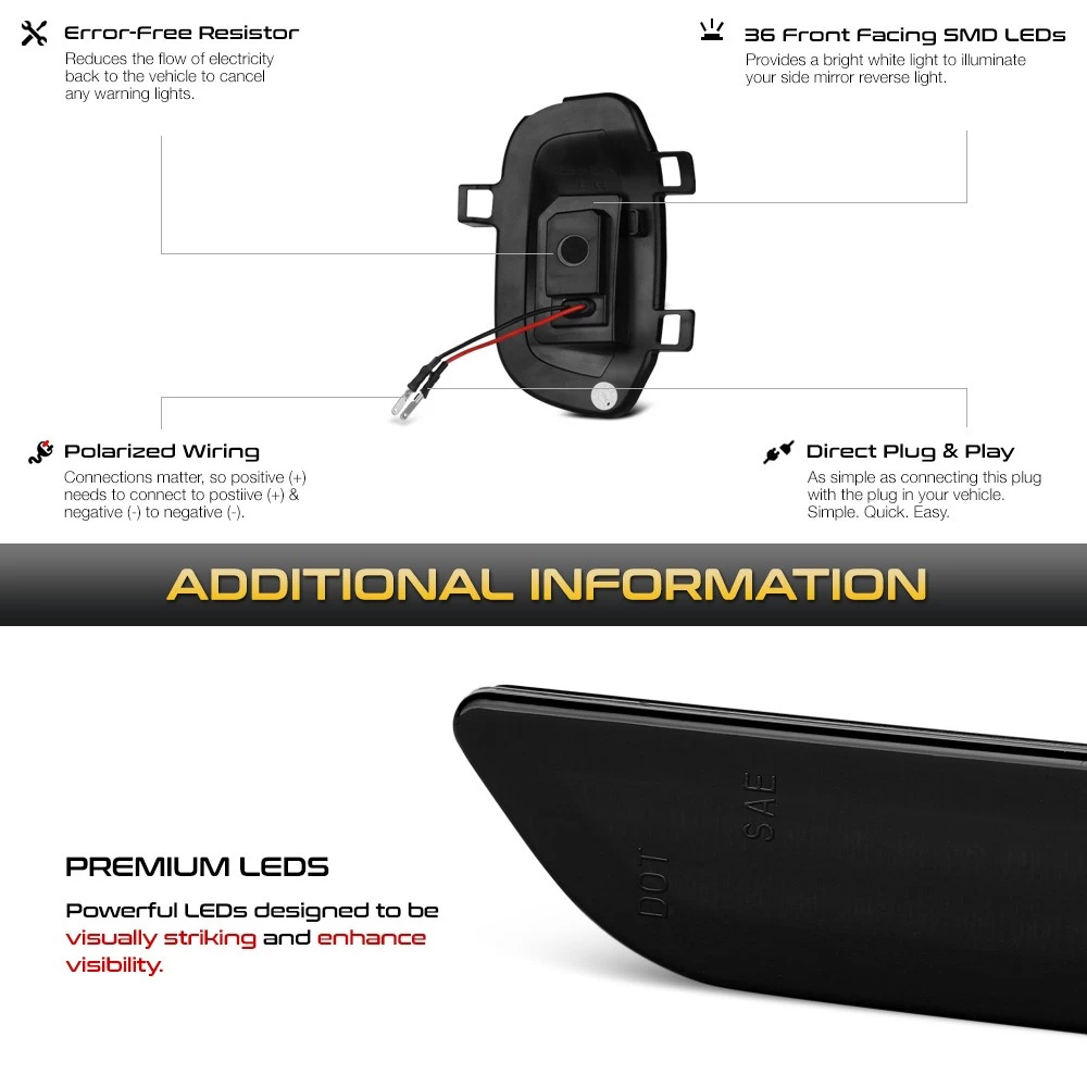 2019-2022 Chevy Silverado / GMC Sierra 1500 LED Side Mirror Task Light Spot Smoked Lens 8 2019-2022 Chevy Silverado / GMC Sierra 1500 LED Side Mirror Task Light Spot Smoked Lens - Image 6