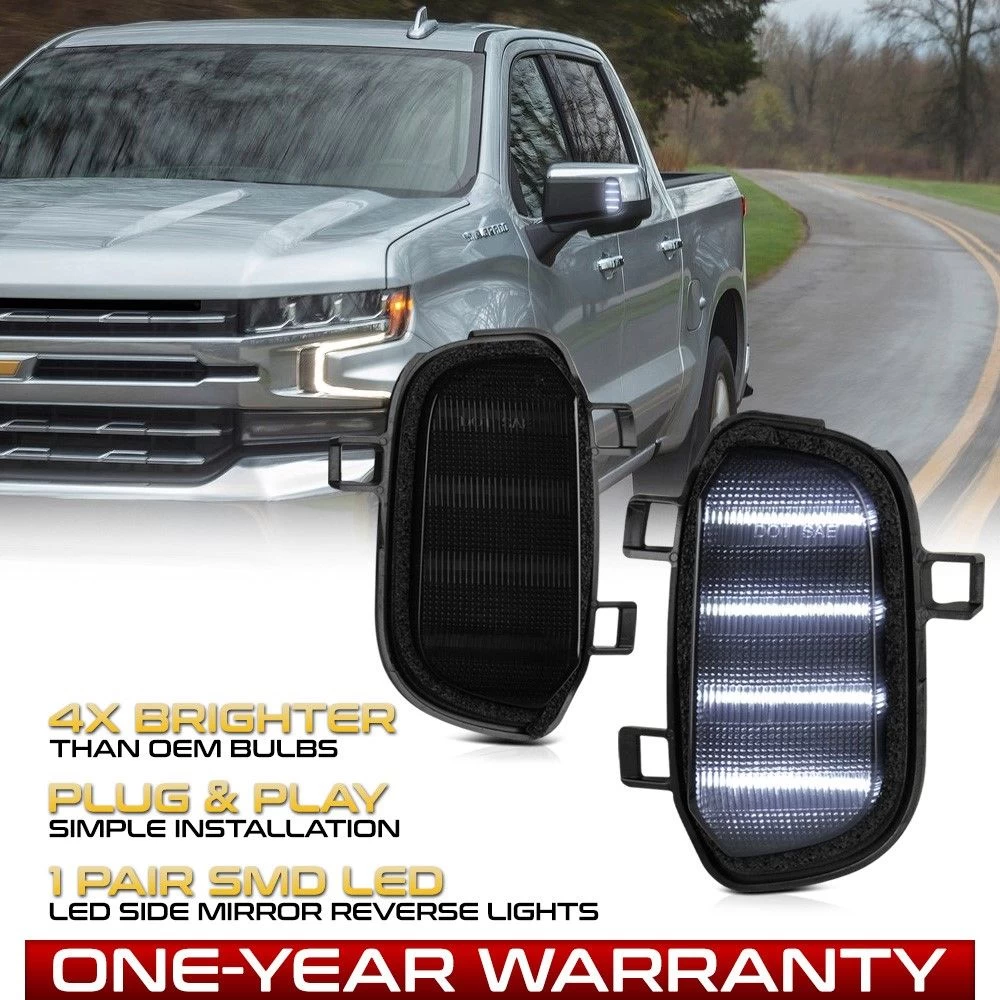 2019-2022 Chevy Silverado / GMC Sierra 1500 LED Side Mirror Task Light Spot Smoked Lens 4 2019-2022 Chevy Silverado / GMC Sierra 1500 LED Side Mirror Task Light Spot Smoked Lens - Image 2