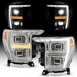 2021-2023 Ford F150 Chrome Full LED Projector Headlights W/ Sequential Signal -Professional Auto Parts Store 2021 2023 ford f150 chrome full led projector headlights w sequential signal 35