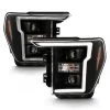 2021-2023 Ford F150 [Halogen Models] LED Tube Dual Projector Headlight - Black Housing Clear Lens