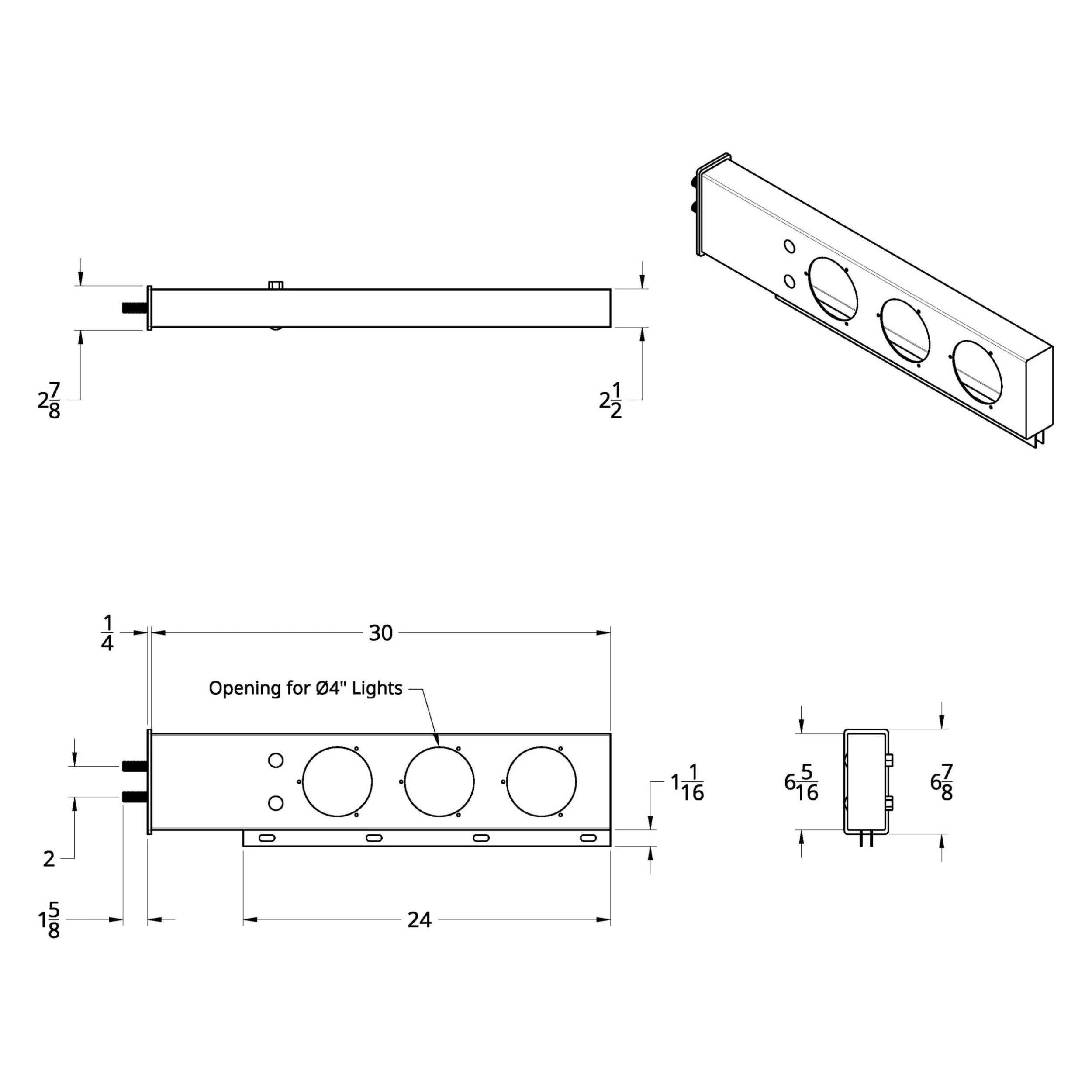 United Pacific® 22358 - 2" Bolt Pattern Spring Loaded Light Bar With Six 4" Lights And Grommets 5 United Pacific® 22358 - 2" Bolt Pattern Spring Loaded Light Bar With Six 4" Lights And Grommets - Image 3