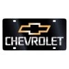 Eurosport Daytona® 2302-1GB - GM Lazertag Black License Plate With Gold / Silver Chevrolet Logo And Emblem -Professional Auto Parts Store 2302 1gb