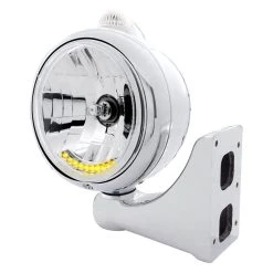 United Pacific® 32043 - 7" Round Chrome "Guide" 682-C Style Crystal Headlight With Parking LEDs And Single Function Turn Signal Light 11 United Pacific® 32043 - 7" Round Chrome "Guide" 682-C Style Crystal Headlight With Parking LEDs And Single Function Turn Signal Light -Professional Auto Parts Store 32043 other view