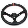 320MM 3-inch DEEP DISH 6 HOLE BLACK SPORT STEERING WHEEL RED STITCHING + HORN BUTTON -Professional Auto Parts Store 320mm 3 deep dish 6 hole black sport steering wheel red stitching horn button 57