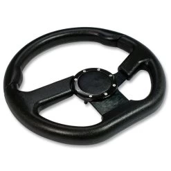 320Mm 6-Hole Aluminum Racing Steering Wheel Full Black Pvc Leather Horn Button