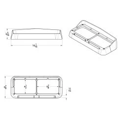 United Pacific® - Rectangular Dual Chrome Headlight Bezel -Professional Auto Parts Store 32350 4 1