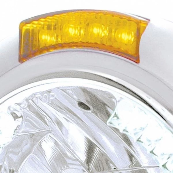 United Pacific® 32484 - 7" Round Chrome Classic Style Crystal Headlight With White LED Halo And Single Function Turn Signal Light 5 United Pacific® 32484 - 7" Round Chrome Classic Style Crystal Headlight With White LED Halo And Single Function Turn Signal Light - Image 3