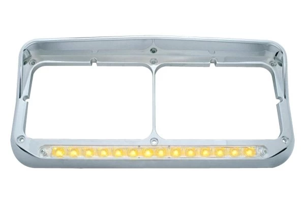 United Pacific® 32501 - Sequential LED Rectangular Dual Chrome Driver Side Headlight Bezel 4 United Pacific® 32501 - Sequential LED Rectangular Dual Chrome Driver Side Headlight Bezel - Image 2