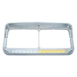 United Pacific® - Sequential LED Rectangular Dual Chrome Headlight Bezel