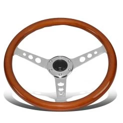 350mm Wood Grain Grip Vintage Steering Wheel 2-inch Deep Dish Stainless Steel Spoke 12 350mm Wood Grain Grip Vintage Steering Wheel 2-inch Deep Dish Stainless Steel Spoke -Professional Auto Parts Store 350mm wood grain grip vintage steering wheel 2 inch deep dish stainless steel spoke 35