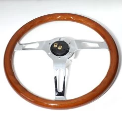 350mm Wood Grain Grip Vintage Steering Wheel 2-inch Deep Dish Stainless Steel Spokes -Professional Auto Parts Store 350mm wood grain grip vintage steering wheel 2 inch deep dish stainless steel spokes 48