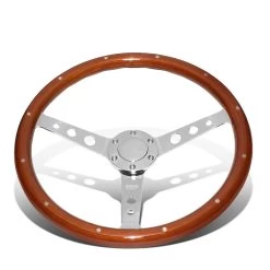 380mm Riveted Wood Grip Vintage Steering Wheel 2-inch Deep Dish Stainless Steel Spoke 12 380mm Riveted Wood Grip Vintage Steering Wheel 2-inch Deep Dish Stainless Steel Spoke -Professional Auto Parts Store 380mm riveted wood grip vintage steering wheel 2 inch deep dish stainless steel spoke 34