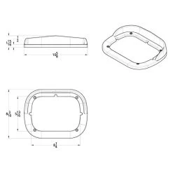 United Pacific® 41113 - Rectangular Bezel For Single Headlight 7 United Pacific® 41113 - Rectangular Bezel For Single Headlight -Professional Auto Parts Store 41113 scheme
