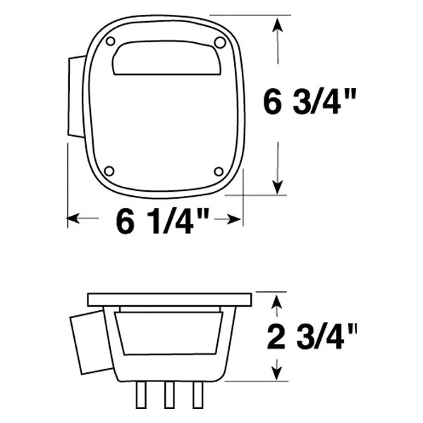 Peterson® 442 - 442 Series Passenger Side Black/Red Factory Style Tail Light 4 Peterson® 442 - 442 Series Passenger Side Black/Red Factory Style Tail Light - Image 2