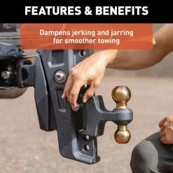 CURT® 45955 - Class 5 Rebellion XD Adjustable Cushion 8" Drop / 1" Rise Carbon Steel Ball Mount For 2-1/2" Receivers -Professional Auto Parts Store 45955 4