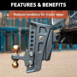 CURT® 45955 - Class 5 Rebellion XD Adjustable Cushion 8" Drop / 1" Rise Carbon Steel Ball Mount For 2-1/2" Receivers -Professional Auto Parts Store 45955 6