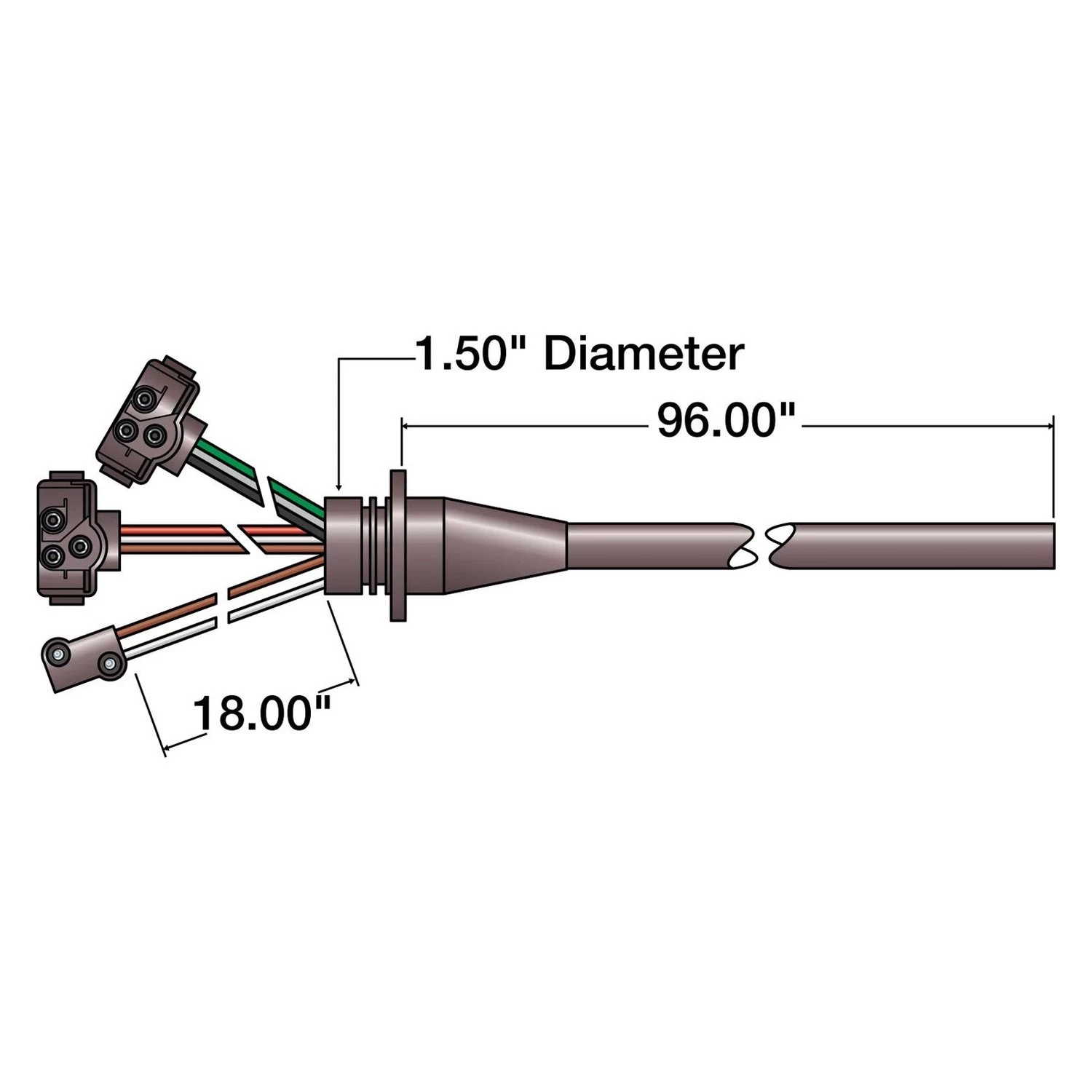 Truck-Lite® 50208 - 50 Series 96" Passenger Side 3 Plug Marker Clearance And Stop/Turn/Tail Wiring Harness With Stop/Turn/Tail And Marker/Clearance Breakout 6 Truck-Lite® 50208 - 50 Series 96" Passenger Side 3 Plug Marker Clearance And Stop/Turn/Tail Wiring Harness With Stop/Turn/Tail And Marker/Clearance Breakout - Image 4