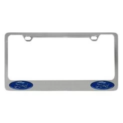 Eurosport Daytona® 5501LO-B - Ford Motor Company 2-Hole Chrome License Plate Frame With Ford Dual Emblems