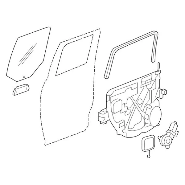 Mopar® 55112403AA - Rear Driver Side Door Glass 6 Mopar® 55112403AA - Rear Driver Side Door Glass - Image 4