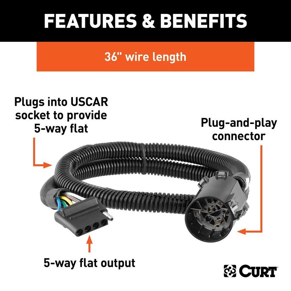 CURT® 56515 - T-Connector (5-Way Flat) 4 CURT® 56515 - T-Connector (5-Way Flat) - Image 2