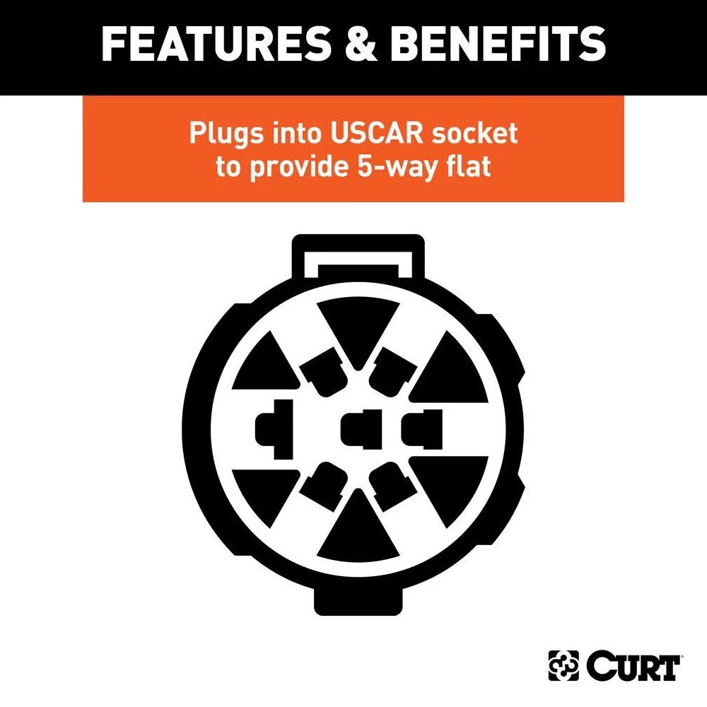 CURT® 56515 - T-Connector (5-Way Flat) 5 CURT® 56515 - T-Connector (5-Way Flat) - Image 3