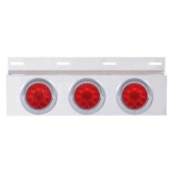 United Pacific® - Top Mud Flap Plate With Three 10 LED 4" Lights