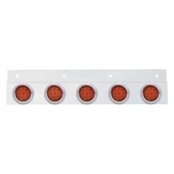 United Pacific® - Top Mud Flap Plate With Five 9 LED 2" Reflector Lights