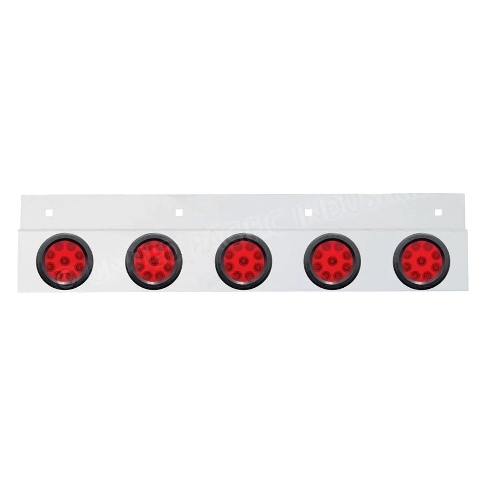 United Pacific® - Top Mud Flap Plate With Five 9 LED 2" Reflector Lights 5 United Pacific® - Top Mud Flap Plate With Five 9 LED 2" Reflector Lights - Image 3