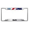 Eurosport Daytona® 6596DL-FL - Ford Motor Company 4-Hole Chrome License Plate Frame With 5.0 Logo And Oval Flag -Professional Auto Parts Store 6596dl fl