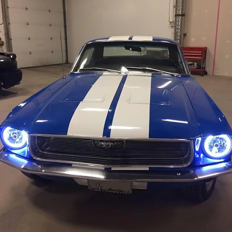 Oracle Lighting® - 7" Round Chrome Factory Style Headlights With Blue Plasma LED Halos Preinstalled (H6024) 8 Oracle Lighting® - 7" Round Chrome Factory Style Headlights With Blue Plasma LED Halos Preinstalled (H6024) - Image 6