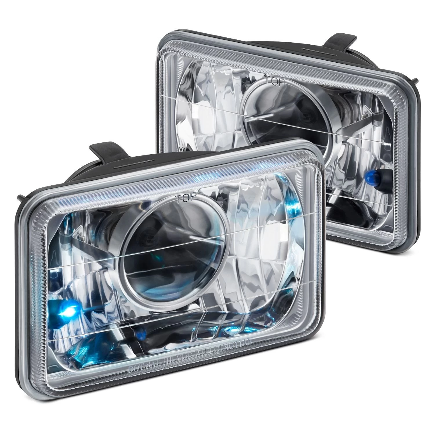 Lumen® - 4x6" Rectangular Chrome Projector Headlights (H4651, 165mm) 3 Lumen® - 4x6" Rectangular Chrome Projector Headlights (H4651, 165mm)