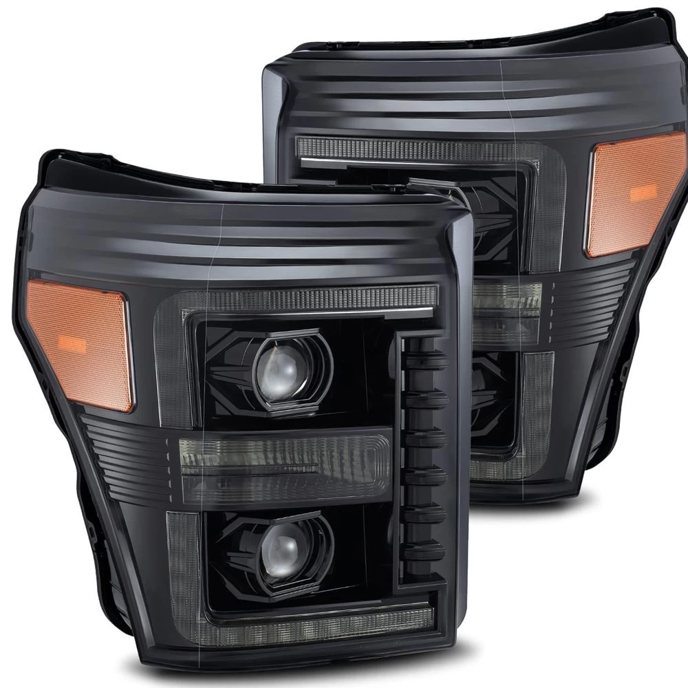 AlphaRex 2011-2016 Ford F250 F350 Super Duty Switchback LED DRL / Signal Projector Headlights - Jet Black 3 AlphaRex 2011-2016 Ford F250 F350 Super Duty Switchback LED DRL / Signal Projector Headlights - Jet Black