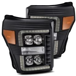 AlphaRex Nova 2011-2016 Ford F250 Sequential Signal / Full LED Projector Headlights - Black