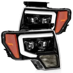 AlphaRex 2009-2014 Ford F150 Luxx-Series Projector Headlights - Jet Black