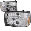 92-96 Ford F150 Dual Halo Angel Eye Projector Headlights - Chrome -Professional Auto Parts Store 92 96 ford f150 dual halo angel eye projector headlights chrome 239