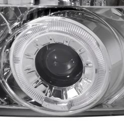 92-96 Ford F150 Dual Halo Angel Eye Projector Headlights - Chrome -Professional Auto Parts Store 92 96 ford f150 dual halo angel eye projector headlights chrome 251