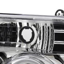 92-96 Ford F150 Dual Halo Angel Eye Projector Headlights - Chrome -Professional Auto Parts Store 92 96 ford f150 dual halo angel eye projector headlights chrome 257