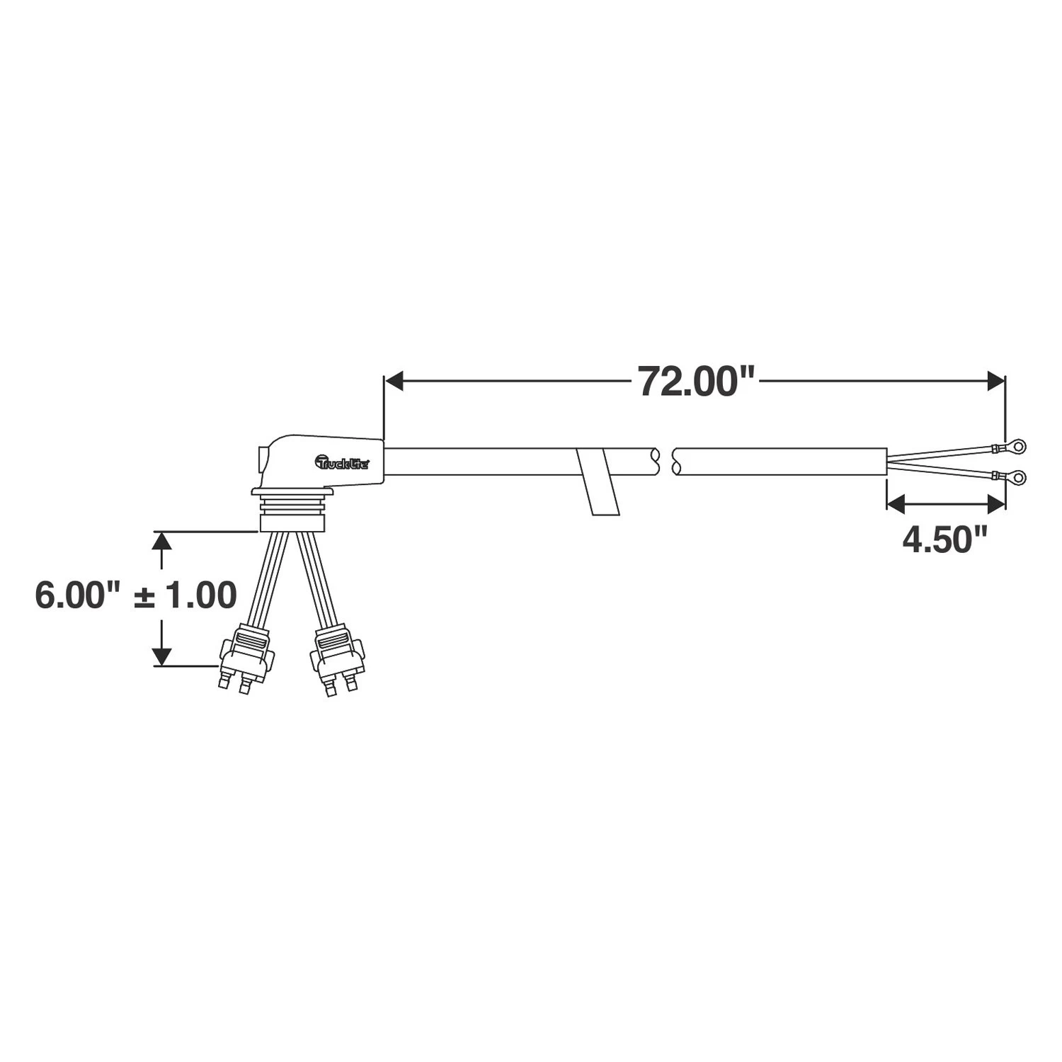 Truck-Lite® 93844 - 40804 Series 72" Passenger Side 2 Plug Turn Signal Wiring Harness 6 Truck-Lite® 93844 - 40804 Series 72" Passenger Side 2 Plug Turn Signal Wiring Harness - Image 4